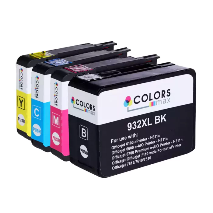 HP 933XL / 932XL Compatible Ink Cartridge 4-Piece Combo Pack
